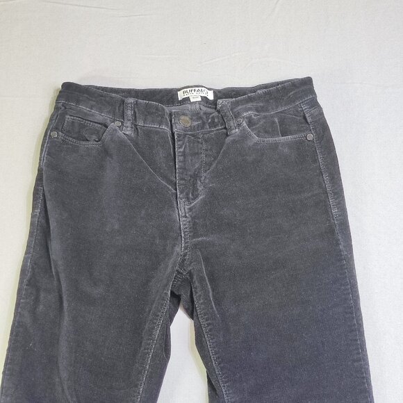 Buffalo Iron corduroy pants women's size 8X32 black mid-rise slim fit - Picture 2 of 11